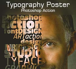 PS动作－文本剪影：Typography Poster Action